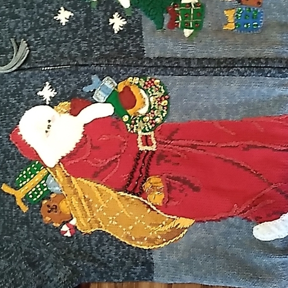 Vintage 2003 Heirloom Collections medium Christmas Cardigan sweater - Picture 3 of 4
